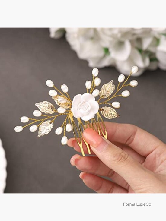 Wedding Hair Comb Pearl Flower Leaf Bridal Hair Pieces Hair Accessories main image 5